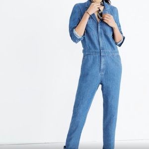 Madewell Zip Up Denim Coveralls